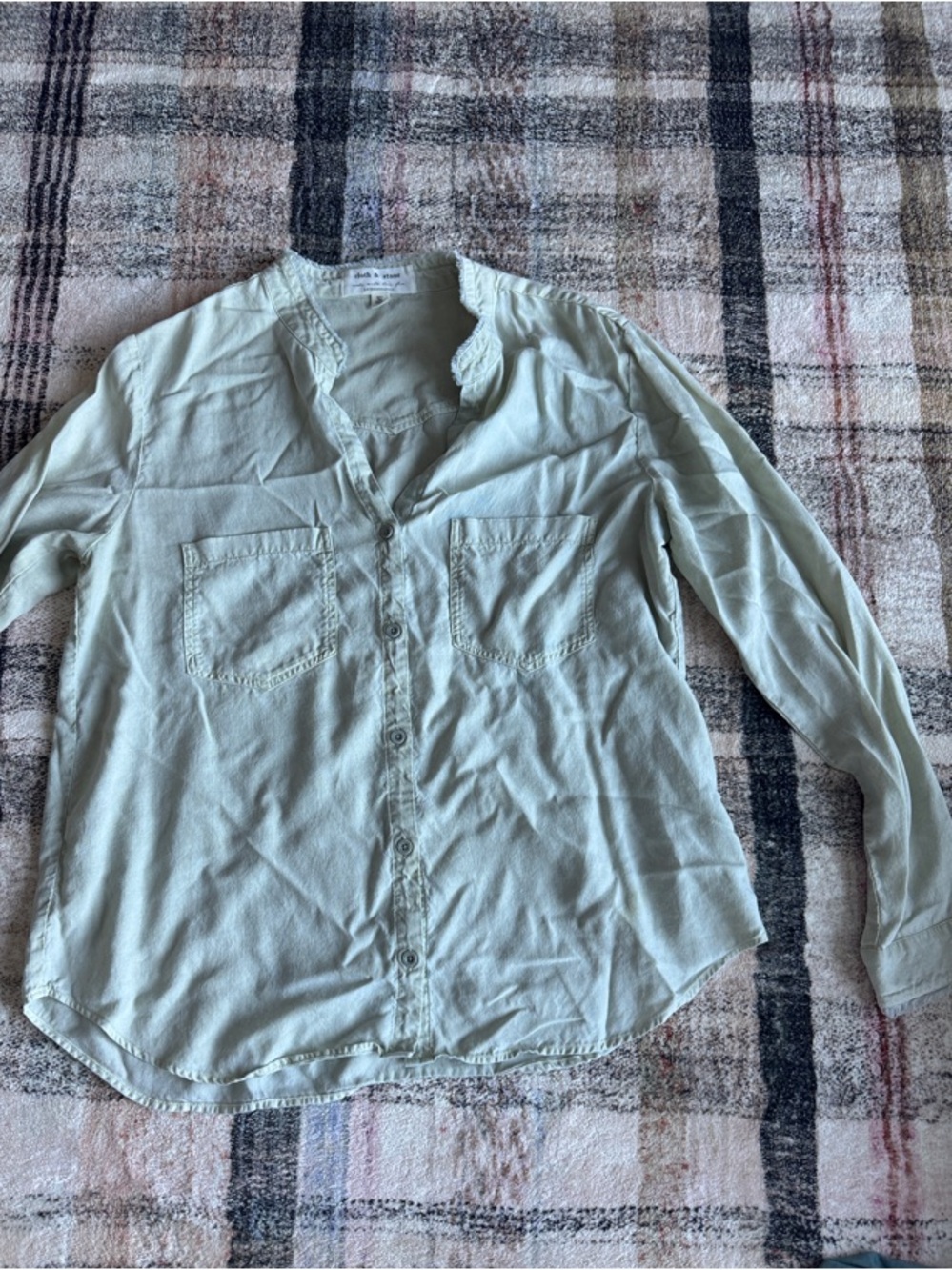 cloth & stone Light Sage Button-Down Pocket Shirt